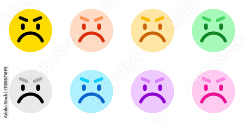 Editable upset, angry, mad expression emoticon vector icon. Part of a big icon set family. Part of a big icon set family. Perfect for web and app interfaces, presentations, infographics, etc
