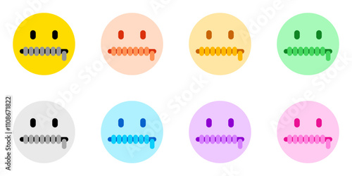 Editable zip mouth, silence expression emoticon vector icon. Part of a big icon set family. Part of a big icon set family. Perfect for web and app interfaces, presentations, infographics, etc