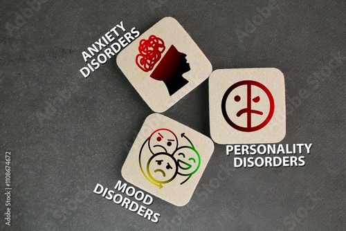 Obraz na plátně three People with schizotypal personality disorder ie mood disorders, anxiety disorders and personality disorders