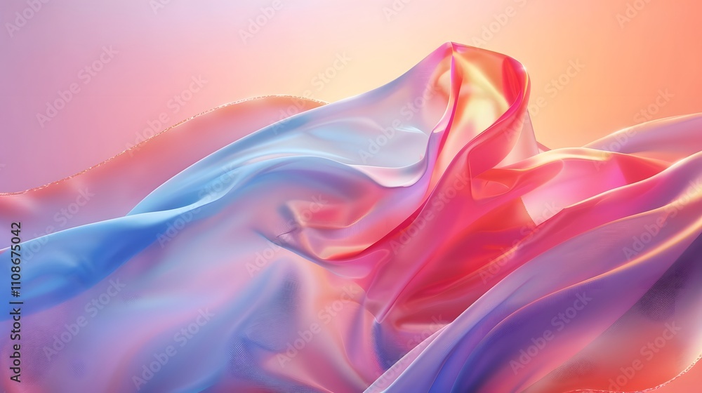 Obraz premium Abstract Pastel Fabric Swirls in Soft Hues
