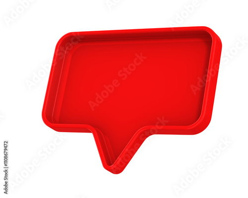 Red Speech bubble on white ...