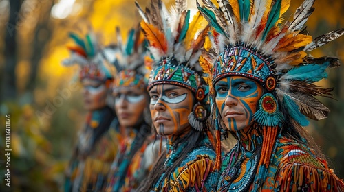 Mapuche New Year celebration vibrant rituals and dances in the heart of the Andean forest showcasing elaborate costumes and decorations captured with prime lens