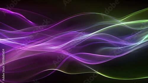 Wallpaper Mural Abstract Purple and Green Wave Energy Flow Design Torontodigital.ca