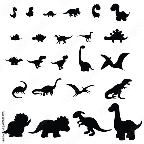 silhouettes of dinosaur