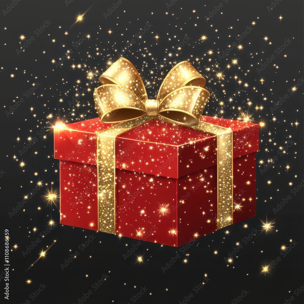 gift box with golden ribbon gift box with golden ribbon