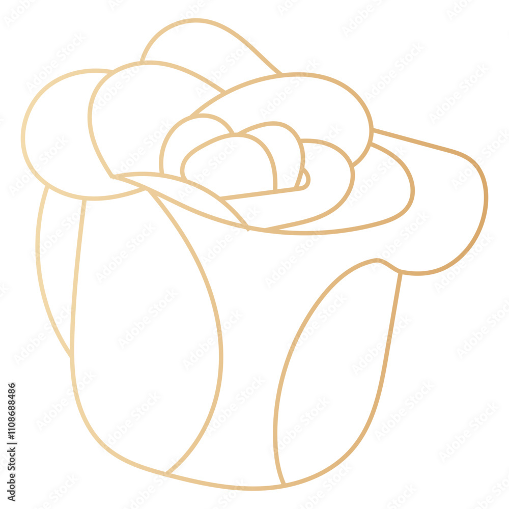 Gold Line Art Flower Gold Line Art Flower