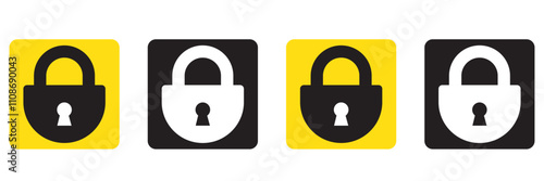 Locked and unlocked padlock icon
