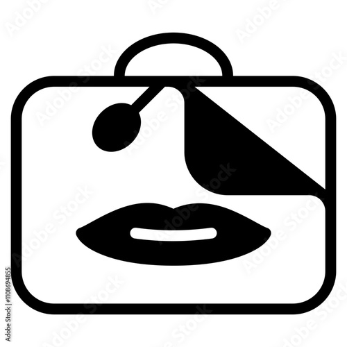 cosmetic bag icon with mixed style. Suitable for website design, logo, app, UI and etc. Based on the size of the icon in general, so it can be reduced.