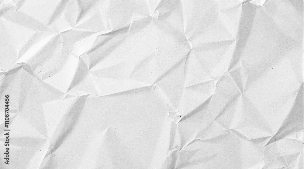 Obraz premium Crumpled up white paper with scribbles and stains, ink spill, wrinkle, crumple, torn edge
