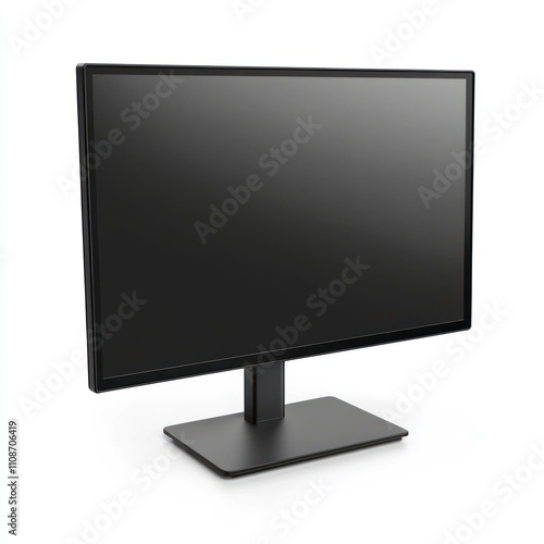 Computer Blank screen PC monitor Isolated on White Background Generative AI