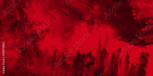 Red horror scary background. Abstract Watercolor red grunge background painting. dirty rustic fire red texture. Abstract image of red fire or flames with sparkles. dark slate background toned classic.