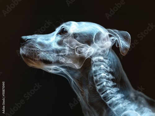 The world of medical science with cutting-edge AI technology, people and animals taking x-rays with doctors and nurses in a hospital, with detailed body bones.