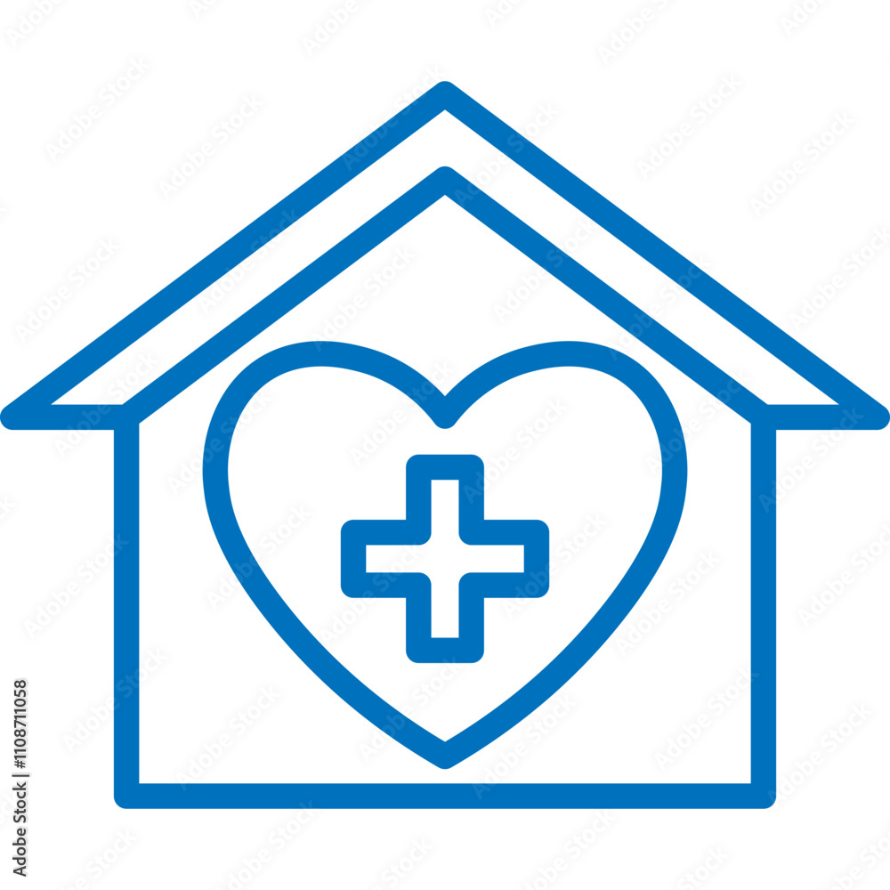 Fototapeta premium Home Care Line Icon