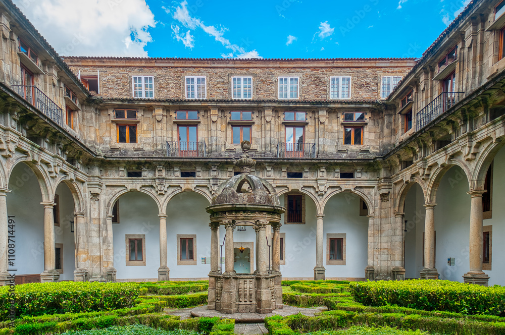 Fototapeta premium Santiago de Compostela is the capital of the Galicia region in northwestern Spain. It is known as the culmination of the Camino de Santiago pilgrimage route.