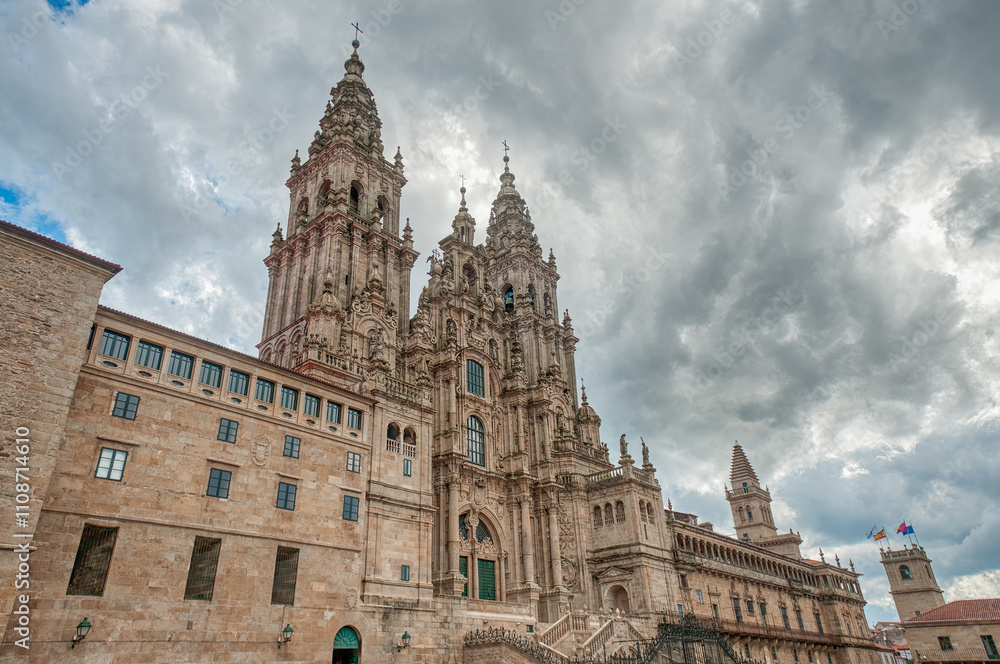 Fototapeta premium Santiago de Compostela is the capital of the Galicia region in northwestern Spain. It is known as the culmination of the Camino de Santiago pilgrimage route.