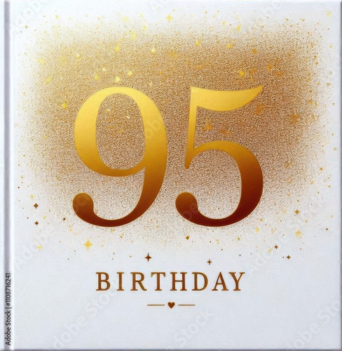 Elegant 95th birthday celebration invitation design with golden accents. photo