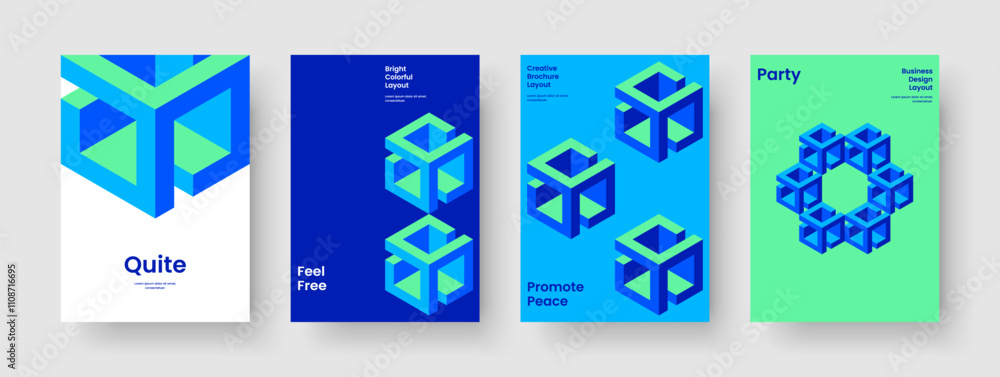 Fototapeta premium Geometric Business Presentation Layout. Isolated Brochure Design. Modern Banner Template. Background. Poster. Report. Book Cover. Flyer. Journal. Catalog. Newsletter. Notebook. Advertising