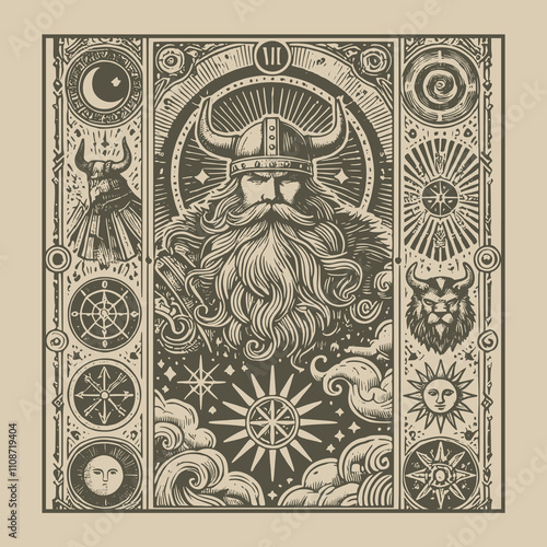 dark viking ouija tarot playing card tattoo