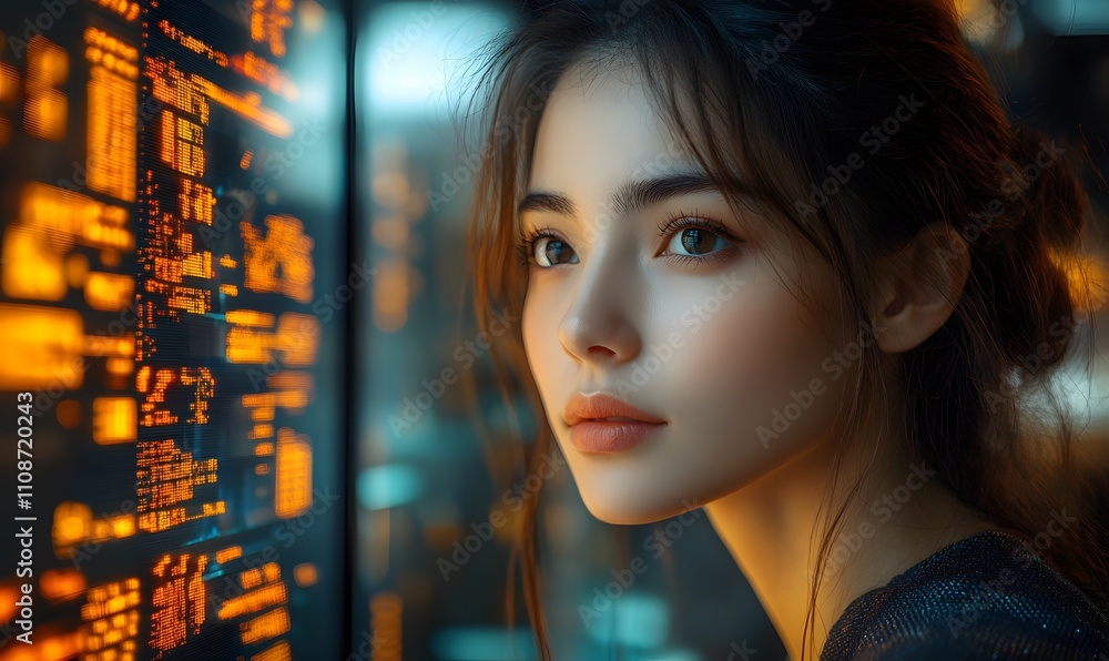 Professional considering futuristic AI applications for finance, trading, and big data analytics in digital economy and cybersecurity Professional considering futuristic AI applications for finance, trading, and big data analytics in digital economy and cybersecurity