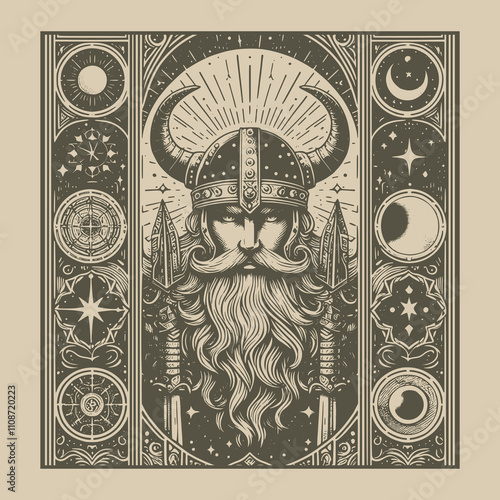 mystical viking ouija tarot playing card tattoo