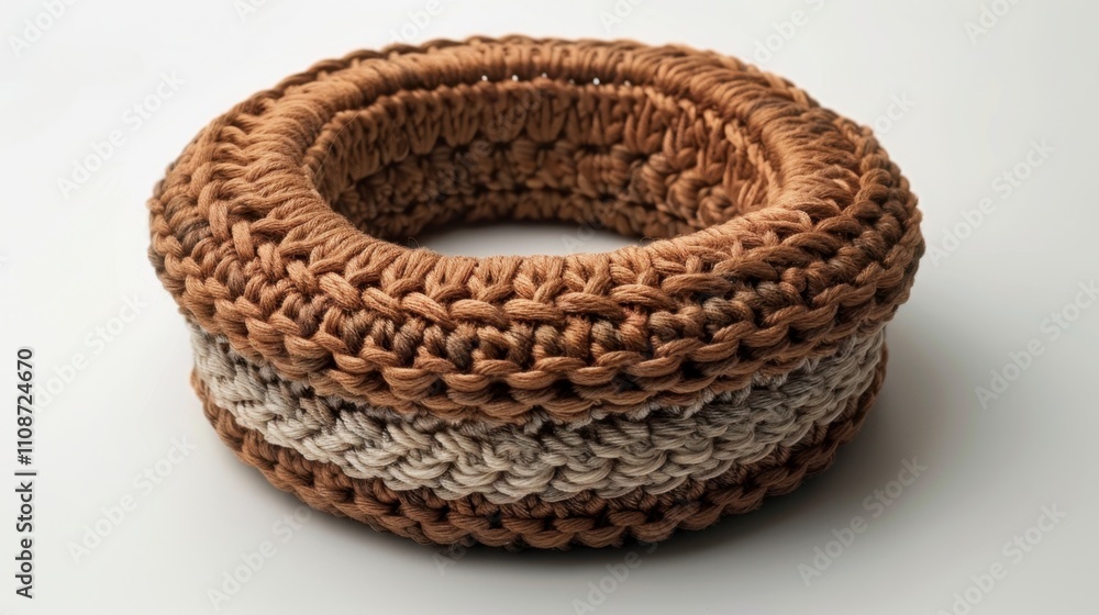 Obraz premium A crochet project with a neck relaxation collar next to it, representing crafting and comfort, isolated on white background