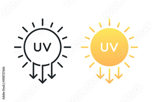 UV radiation icon. Illustration vector