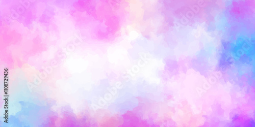Beautiful sunny sky. tiny clouds. colorful watercolor background. Creative, modern, design, art, pattern, texture. blur, smoky background. Cloudy concept. Vintage style. Hand painted. Soft clouds, sky