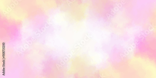Beautiful sunny sky. tiny clouds. colorful watercolor background. Creative, modern, design, art, pattern, texture. blur, smoky background. Cloudy concept. Vintage style. Hand painted. Soft clouds, sky