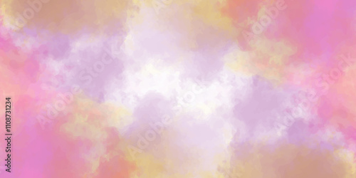 Beautiful sunny sky. tiny clouds. colorful watercolor background. Creative, modern, design, art, pattern, texture. blur, smoky background. Cloudy concept. Vintage style. Hand painted. Soft clouds, sky