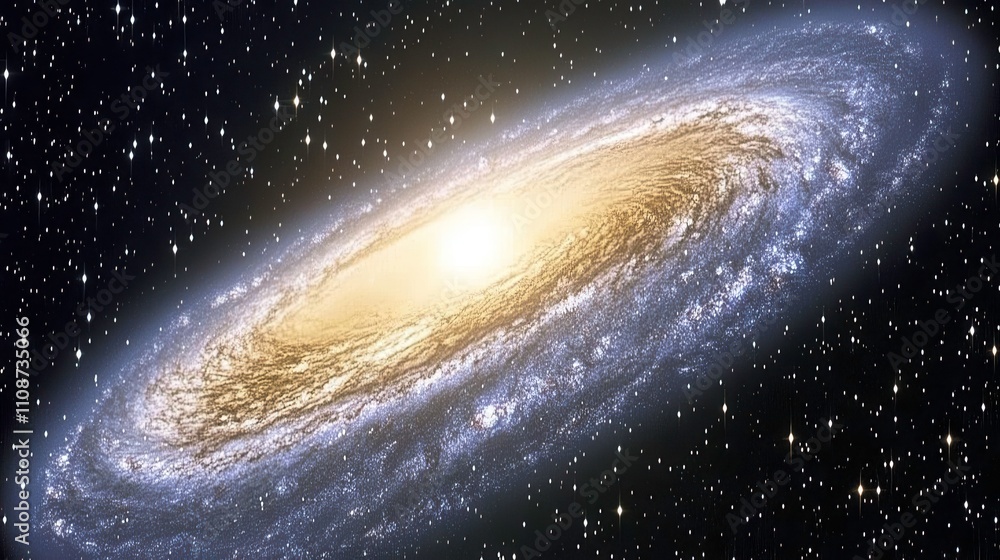 Fototapeta premium Celestial event spiral galaxy outer space astrophotography cosmic environment wide-angle view astronomy concept