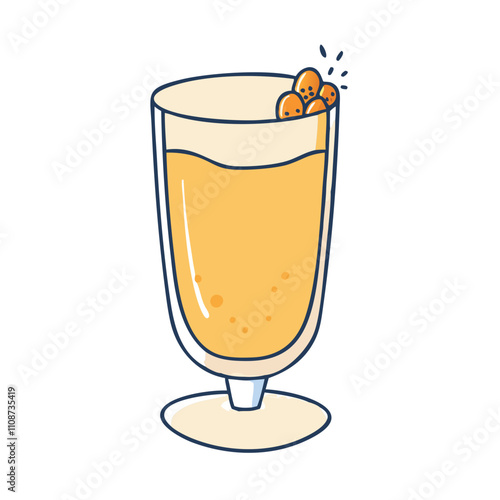 eggnog glass vector icon, christmas vector illustration - simple illustration of aeggnog glass, symbolizing holiday celebrations and festive spirit. christmas flat illustration.