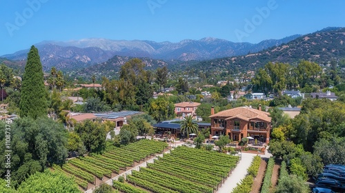 Wallpaper Mural Vineyard tour experience santa barbara aerial view lush landscape tranquil environment nature and leisure Torontodigital.ca
