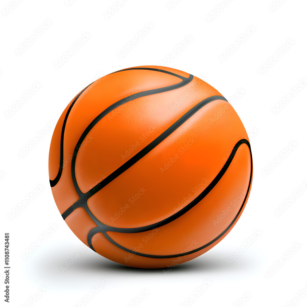 Fototapeta premium Bright orange basketball resting on a flat surface under studio lighting