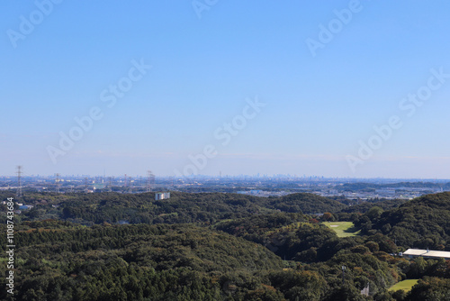 二ノ宮山からの眺望（埼玉県滑川町）,Scenery in Namegawa Town,Saitama Pref,Japan	