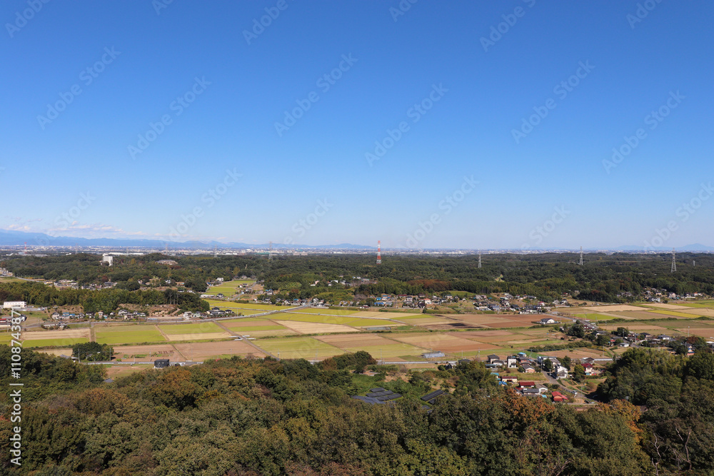 Fototapeta premium 二ノ宮山からの眺望（埼玉県滑川町）