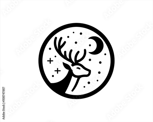 Deer silhouette logo icon vector illustration