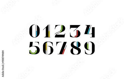 Numbers beautiful elegant antique font, classic numerals perfect for wedding invitations or fashion or logo brand design, vector illustration 10EPS