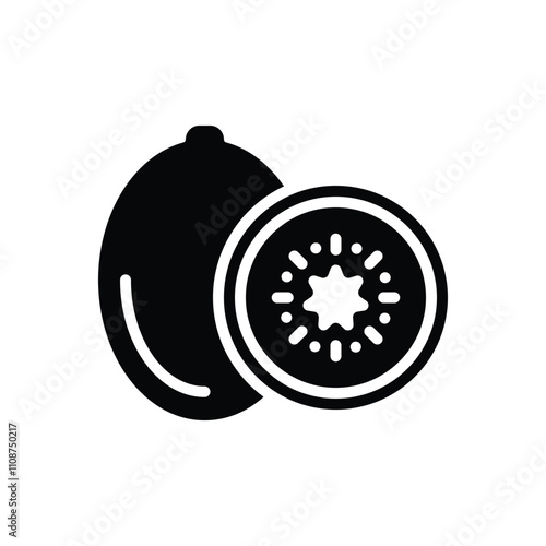 Black solid icon for kiwi