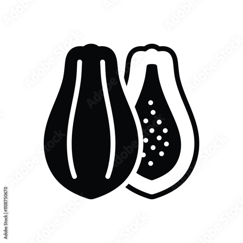 Black solid icon for papaya
