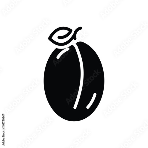 Black solid icon for plum