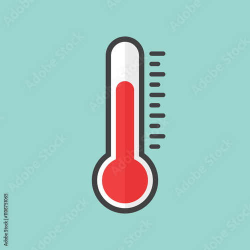 Thermometer icon in flat style. Climate control vector illustration on isolated background. Weather change sign business concept.