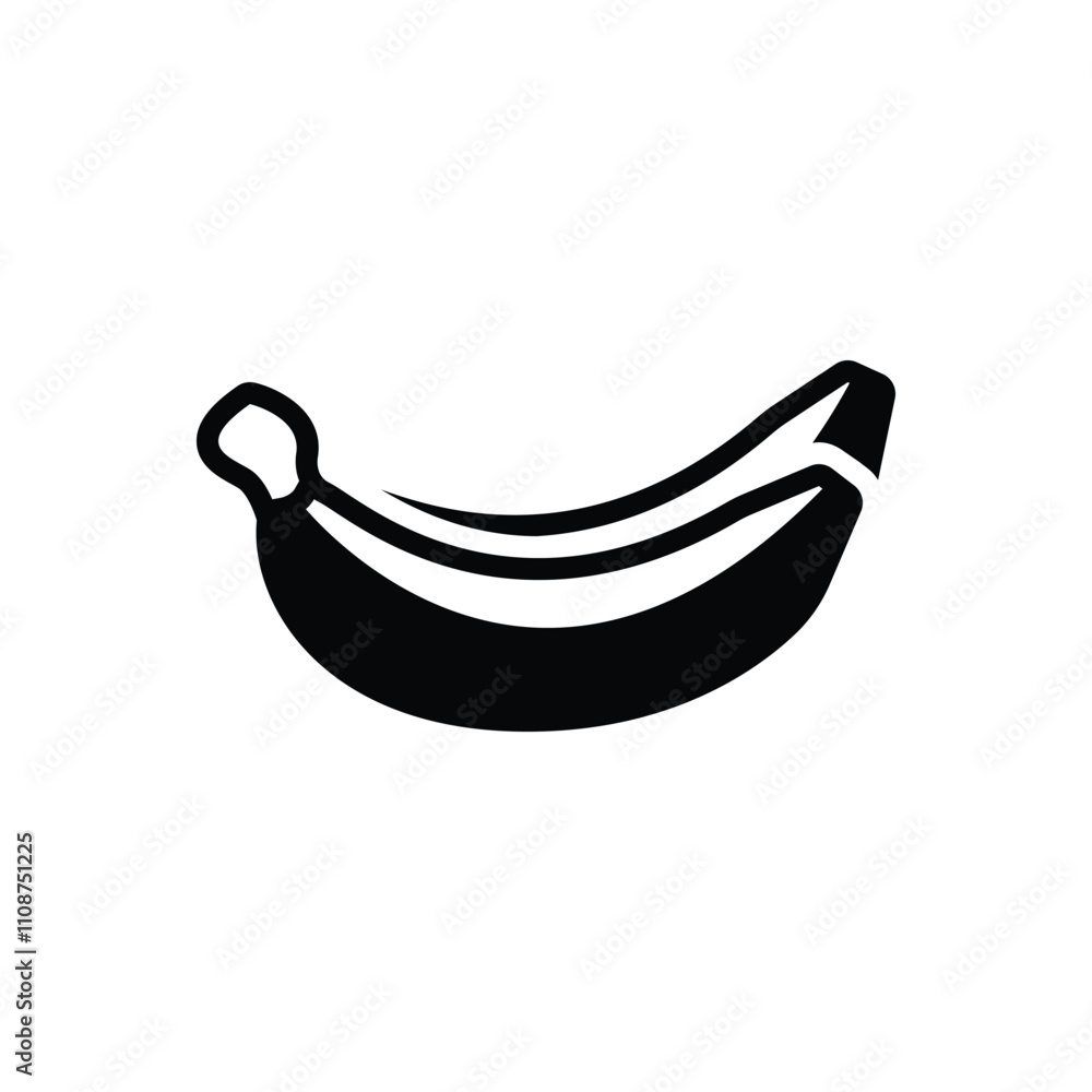 Black solid icon for banana Black solid icon for banana