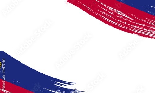 Liechtenstein Flag with Brush Stroke Effect, Grunge brush stroke. Watercolor painting flag