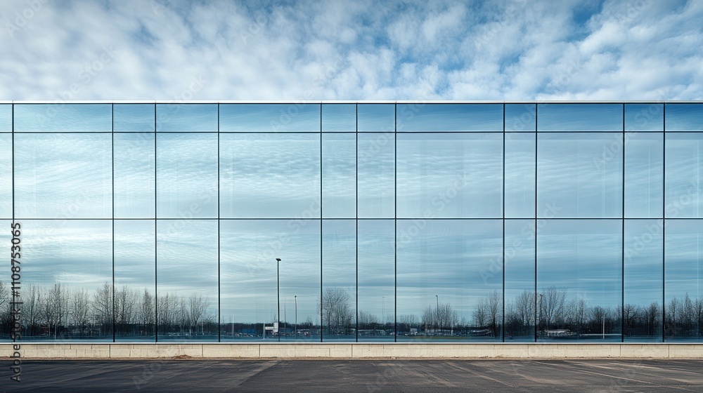 Obraz premium Glass facade of building reflecting the sky