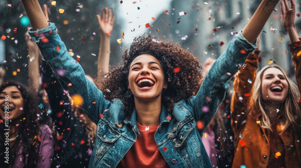 Obraz premium Celebrating together, women raise glasses in toast of friendship and festive merriment