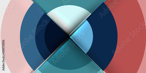 Techno circles and semi circles. Vector Illustration For Wallpaper, Banner, Background, Card, Book Illustration, landing page