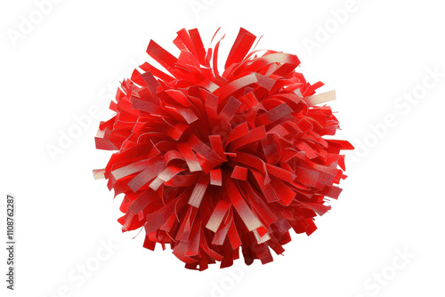 Bright red pom pom decoration for festive occasions and crafts