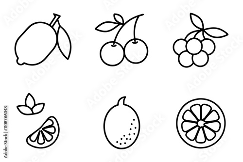 Wallpaper Mural set of fruits icon Torontodigital.ca