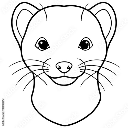 illustration of a ferret head