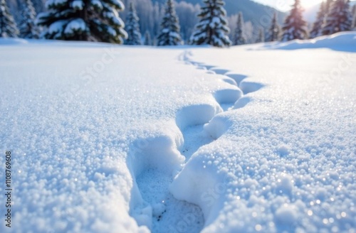 Wallpaper Mural Footprints in fresh snow Torontodigital.ca